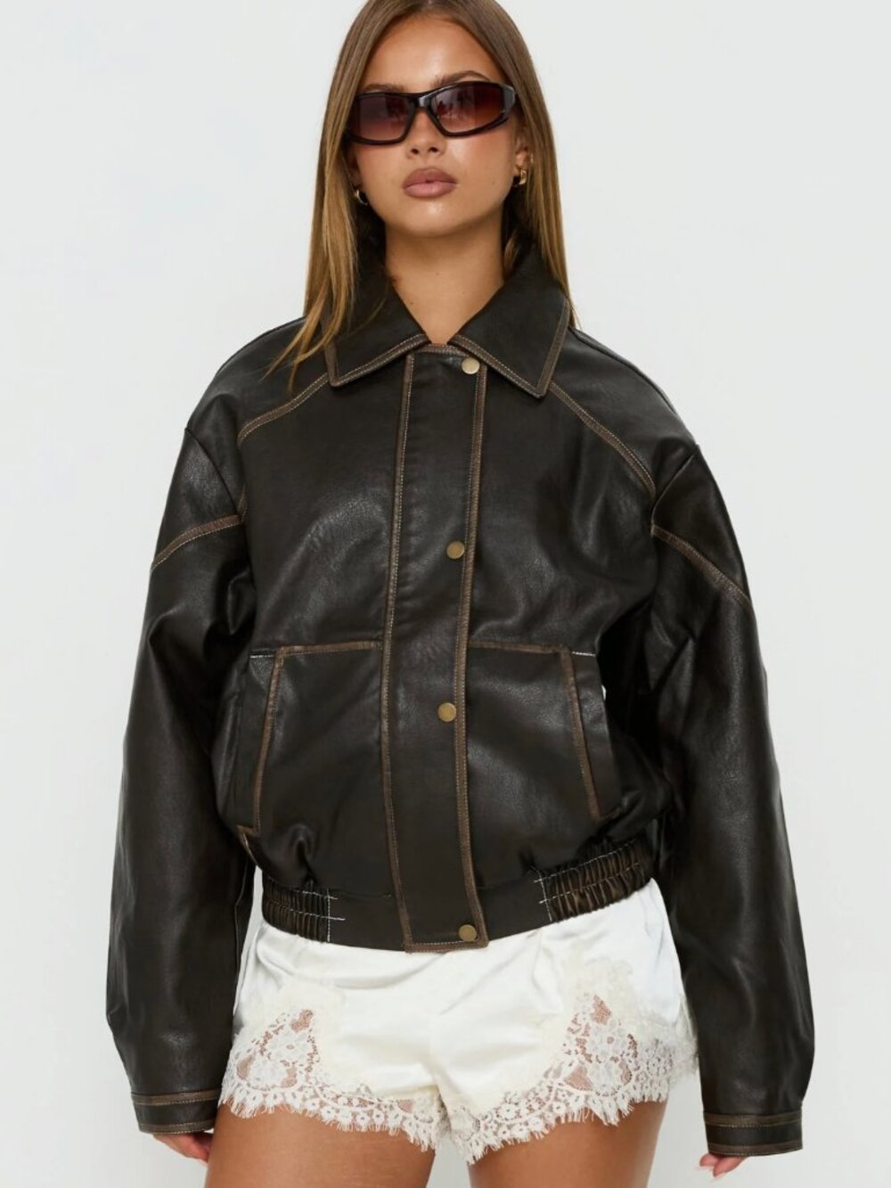 Princess Polly Brown Leather Jacket
